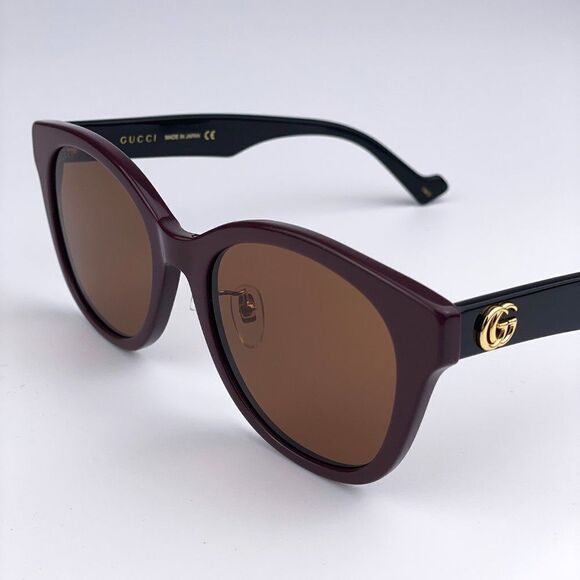 NEW GUCCI LOGO GG1002SK 003 Brown Black Brown Round Women Sunglasses - Picture 1 of 11